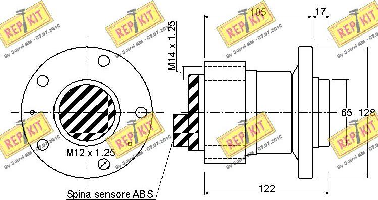 REPKIT RKB2350 - Kit cuscinetto ruota autozon.pro