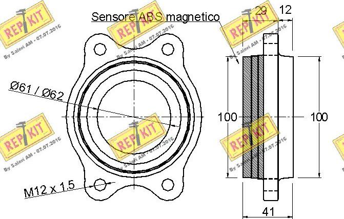 REPKIT RKB2312 - Kit cuscinetto ruota autozon.pro