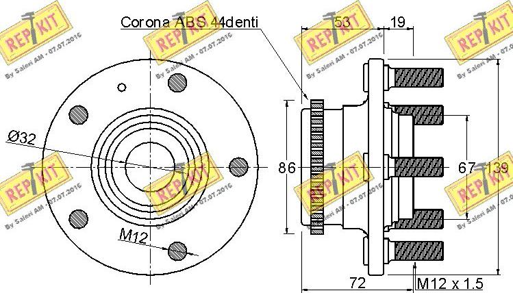 REPKIT RKB2375 - Kit cuscinetto ruota autozon.pro