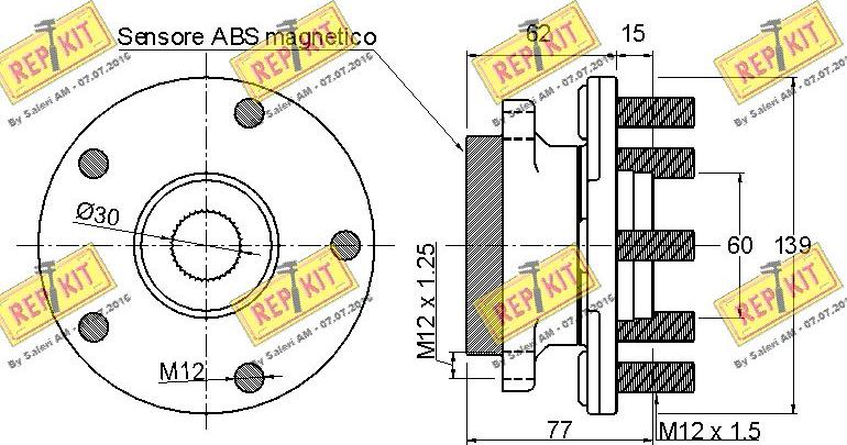 REPKIT RKB2246 - Kit cuscinetto ruota autozon.pro