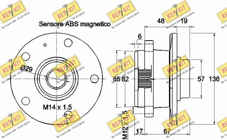 REPKIT RKB2771 - Kit cuscinetto ruota autozon.pro