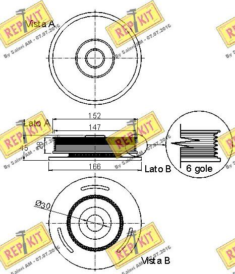 REPKIT RKT9098 - Puleggia cinghia, Albero a gomiti autozon.pro