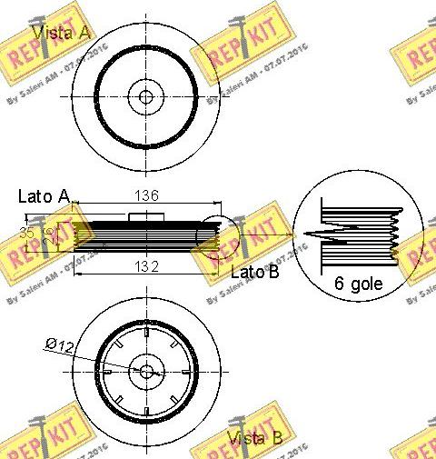 REPKIT RKT9005 - Puleggia cinghia, Albero a gomiti autozon.pro