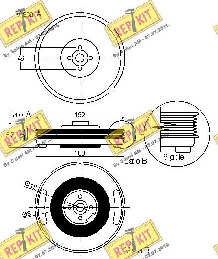 REPKIT RKT9006 - Puleggia cinghia, Albero a gomiti autozon.pro