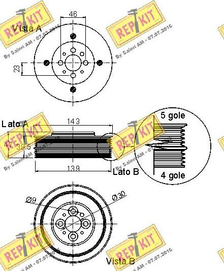 REPKIT RKT9019 - Puleggia cinghia, Albero a gomiti autozon.pro