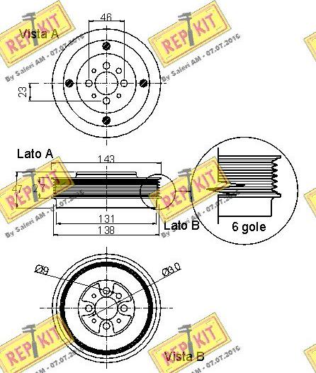 REPKIT RKT9018 - Puleggia cinghia, Albero a gomiti autozon.pro