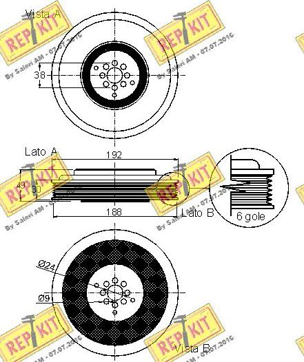 REPKIT RKT9017 - Puleggia cinghia, Albero a gomiti autozon.pro