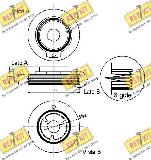 REPKIT RKT9081 - Puleggia cinghia, Albero a gomiti autozon.pro