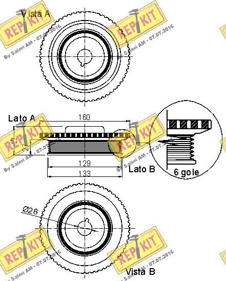 REPKIT RKT9083 - Puleggia cinghia, Albero a gomiti autozon.pro