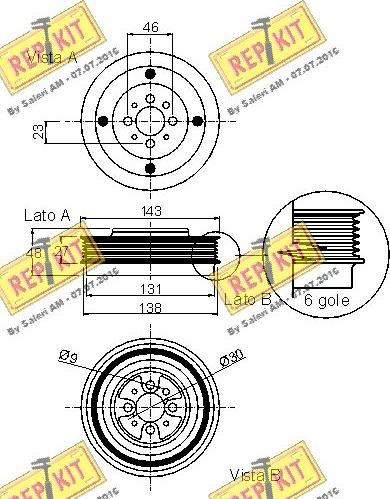 REPKIT RKT9021 - Puleggia cinghia, Albero a gomiti autozon.pro