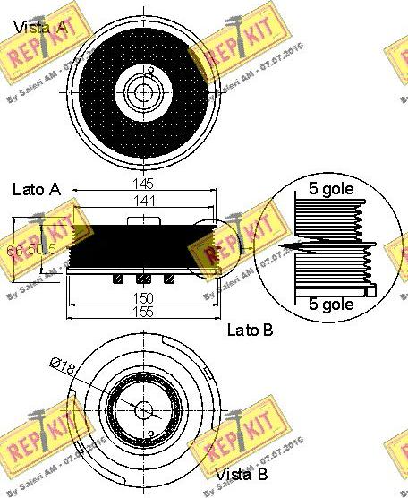 REPKIT RKT9023 - Puleggia cinghia, Albero a gomiti autozon.pro