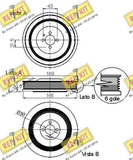 REPKIT RKT9194 - Puleggia cinghia, Albero a gomiti autozon.pro