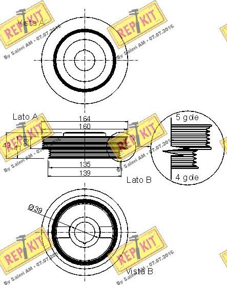 REPKIT RKT9156 - Puleggia cinghia, Albero a gomiti autozon.pro