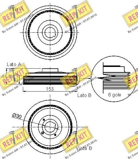 REPKIT RKT9114 - Puleggia cinghia, Albero a gomiti autozon.pro