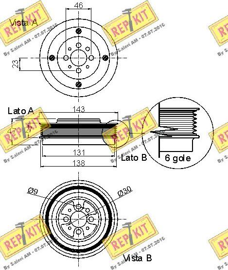 REPKIT RKT9110 - Puleggia cinghia, Albero a gomiti autozon.pro