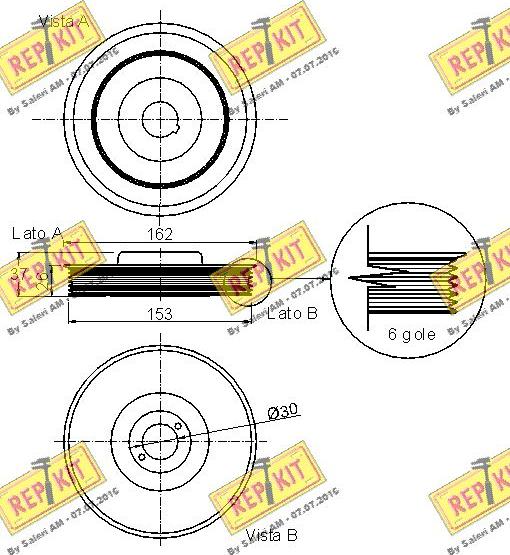 REPKIT RKT9171 - Puleggia cinghia, Albero a gomiti autozon.pro