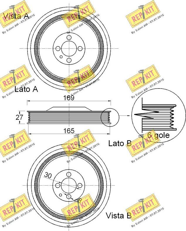 REPKIT RKT9309 - Puleggia cinghia, Albero a gomiti autozon.pro