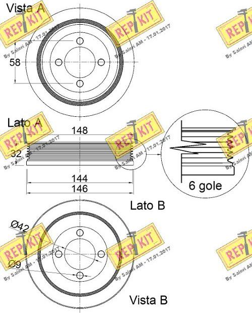 REPKIT RKT9338 - Puleggia cinghia, Albero a gomiti autozon.pro