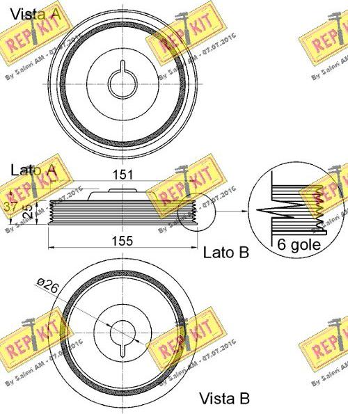 REPKIT RKT9320 - Puleggia cinghia, Albero a gomiti autozon.pro