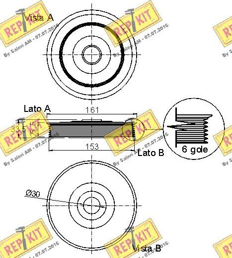 REPKIT RKT9226 - Puleggia cinghia, Albero a gomiti autozon.pro