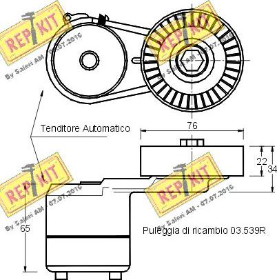 REPKIT RKT1549 - Tendicinghia, Cinghia Poly-V autozon.pro