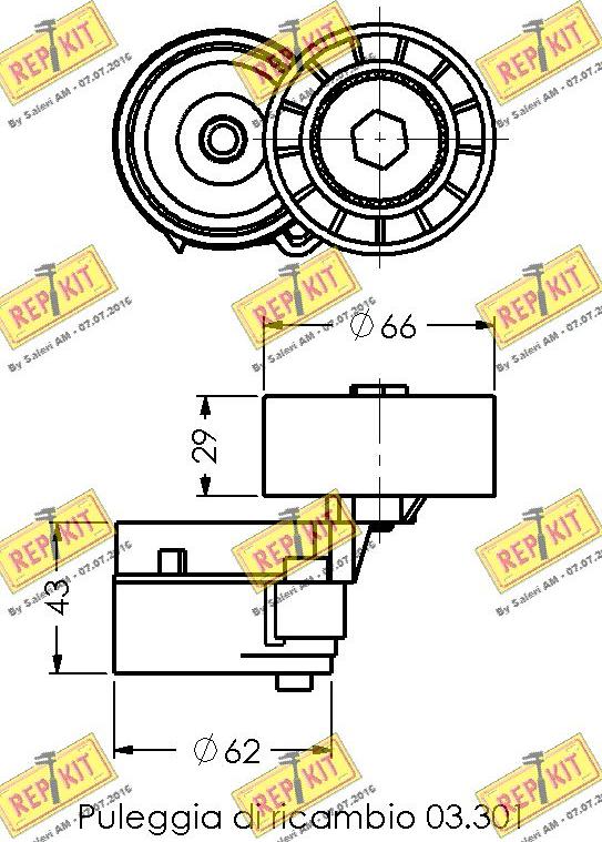 REPKIT RKT1540 - Tendicinghia, Cinghia Poly-V autozon.pro