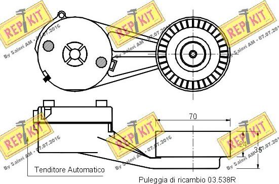 REPKIT RKT1547 - Tendicinghia, Cinghia Poly-V autozon.pro