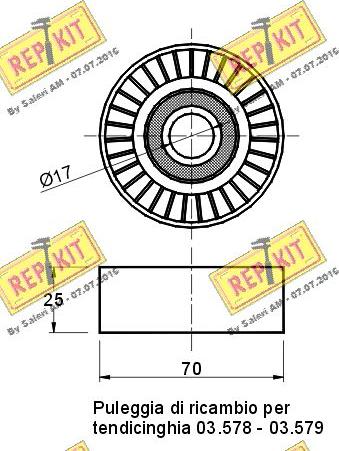 REPKIT RKT1558 - Galoppino / Guidacinghia, Cinghia Poly-V autozon.pro