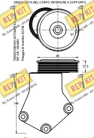 REPKIT RKT1565 - Tendicinghia, Cinghia Poly-V autozon.pro