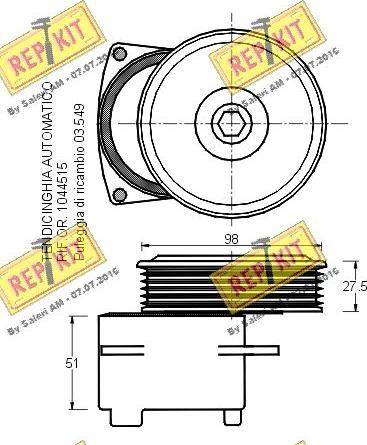 REPKIT RKT1563 - Tendicinghia, Cinghia Poly-V autozon.pro