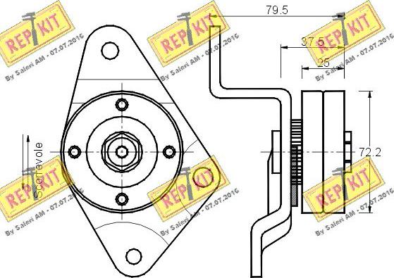 REPKIT RKT1528 - Tendicinghia, Cinghia Poly-V autozon.pro