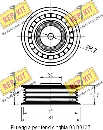 REPKIT RKT1578 - Galoppino / Guidacinghia, Cinghia Poly-V autozon.pro