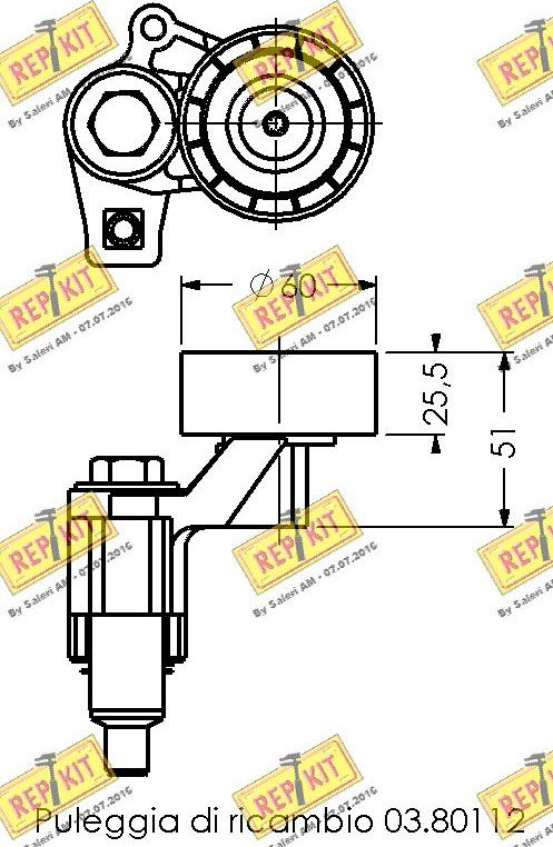 REPKIT RKT1640 - Tendicinghia, Cinghia Poly-V autozon.pro