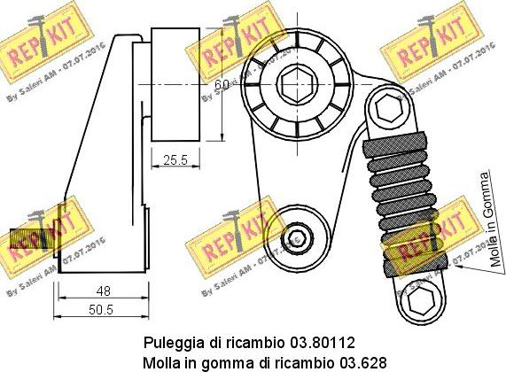 REPKIT RKT1651 - Tendicinghia, Cinghia Poly-V autozon.pro