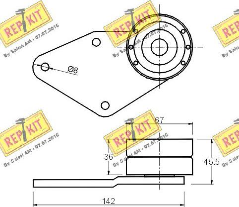 REPKIT RKT1036 - Galoppino / Guidacinghia, Cinghia dentata autozon.pro