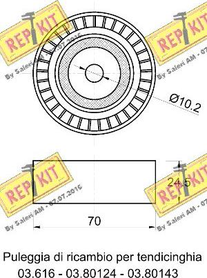 REPKIT RKT1175 - Galoppino / Guidacinghia, Cinghia Poly-V autozon.pro