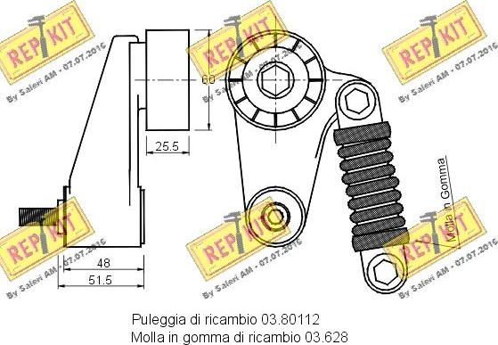 REPKIT RKT1835 - Tendicinghia, Cinghia Poly-V autozon.pro