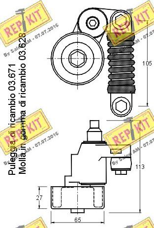 REPKIT RKT1836 - Tendicinghia, Cinghia Poly-V autozon.pro