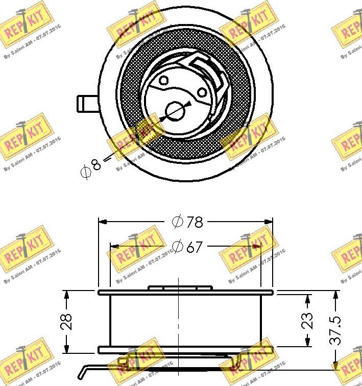 REPKIT RKT1363 - Rullo tenditore, Cinghia dentata autozon.pro