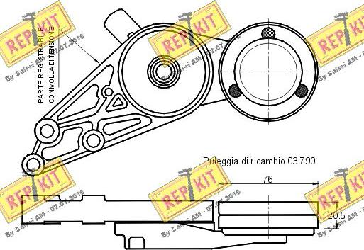 REPKIT RKT1376 - Tendicinghia, Cinghia Poly-V autozon.pro