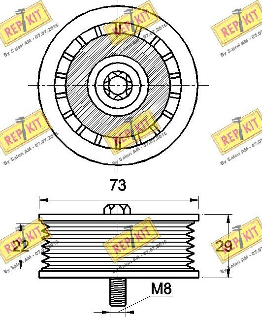 REPKIT RKT3495 - Galoppino / Guidacinghia, Cinghia Poly-V autozon.pro