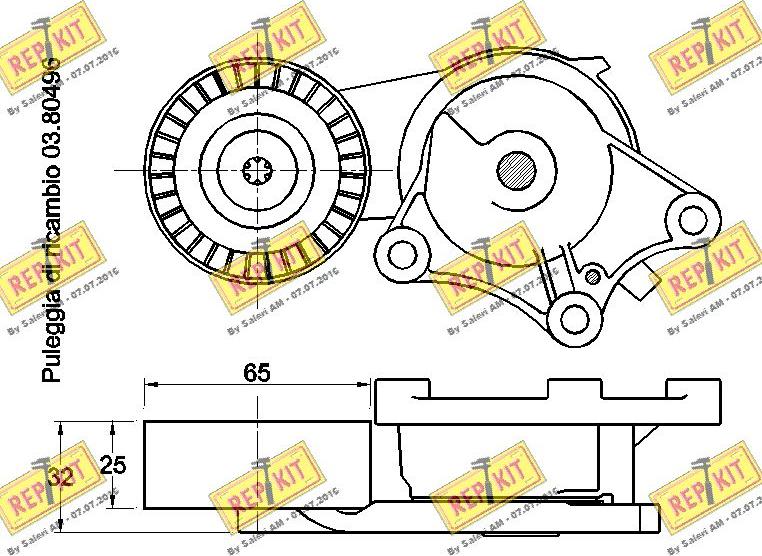 REPKIT RKT3452 - Tendicinghia, Cinghia Poly-V autozon.pro