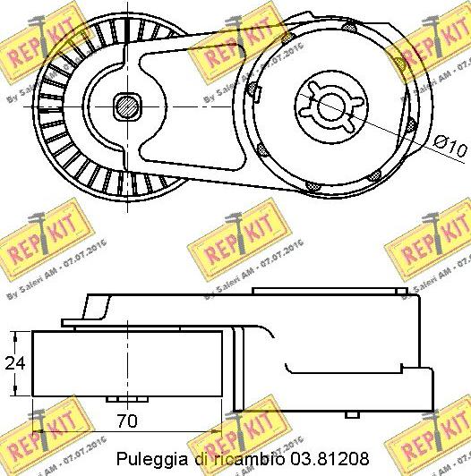 REPKIT RKT3405 - Tendicinghia, Cinghia Poly-V autozon.pro