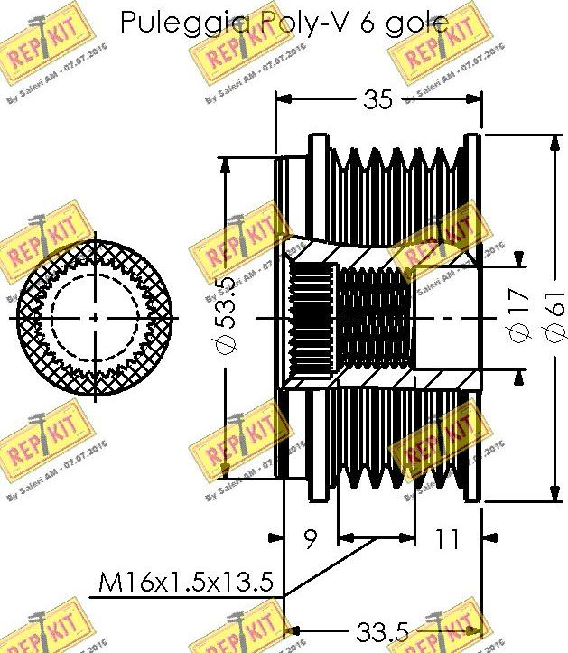 REPKIT RKT3402 - Puleggia cinghia, Alternatore autozon.pro