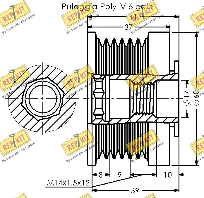 REPKIT RKT3599 - Puleggia cinghia, Alternatore autozon.pro