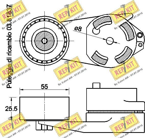 REPKIT RKT3552 - Tendicinghia, Cinghia Poly-V autozon.pro