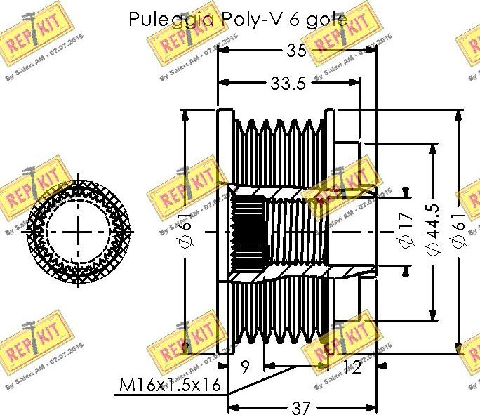 REPKIT RKT3569 - Puleggia cinghia, Alternatore autozon.pro