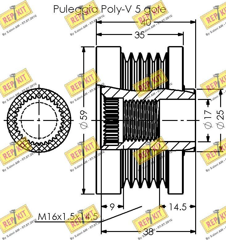 REPKIT RKT3516 - Puleggia cinghia, Alternatore autozon.pro