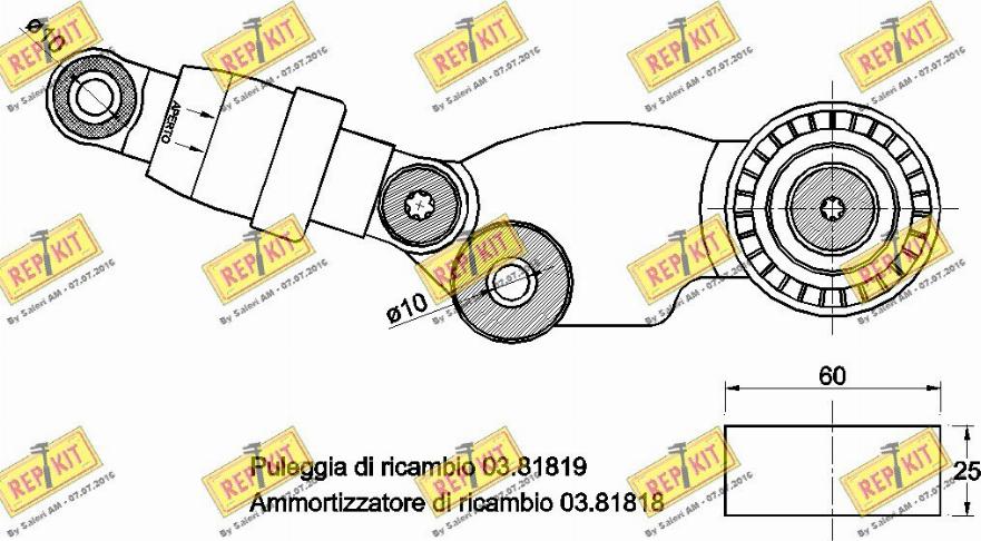 REPKIT RKT3533 - Tendicinghia, Cinghia Poly-V autozon.pro