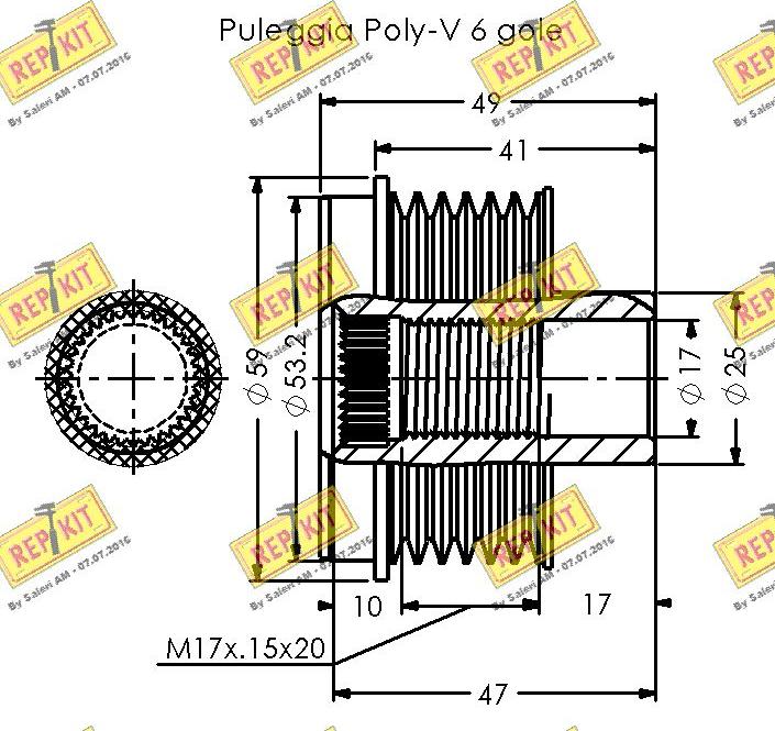 REPKIT RKT3527 - Puleggia cinghia, Alternatore autozon.pro